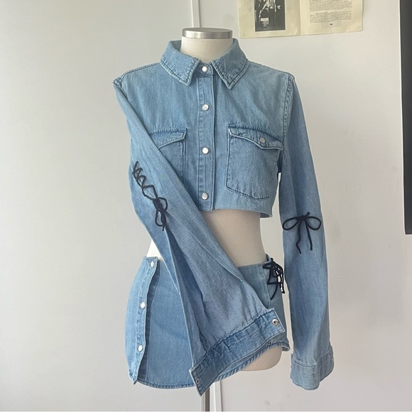 Upcycled Dresses & Skirts - Denim top and skirt set